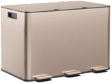45L Triple Compartment Stainless Steel Bin, with Deodoriser Holders - Gold Tone T3398P328325