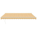 Retractable Awning Yellow and White 4.5x3 m Fabric and Aluminium 3154434