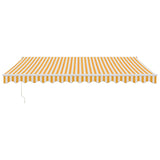 Retractable Awning Yellow and White 4.5x3 m Fabric and Aluminium 3154434