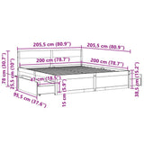 Bed Frame without Mattress White 200x200 cm Solid Wood Pine 3282337