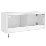 TV Wall Cabinet with LED Lights White 100x35x41 cm 837323