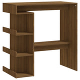 ZNTS Bar Table with Storage Rack Brown Oak 100x50x101.5cm Engineered Wood 812962