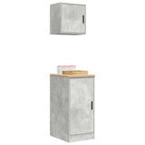 ZNTS Garage Cabinets 2 pcs Concrete Grey Engineered Wood 3328299