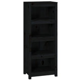 Book Cabinet Black 50x35x125.5 cm Solid Wood Pine 821713