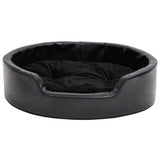 Dog Bed Black 69x59x19 cm Plush and Faux Leather 171261