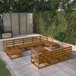 ZNTS 11 Piece Garden Lounge Set Solid Pinewood 3076117