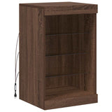 Sideboard with LED Lights Brown Oak 41x37x67 cm 836727