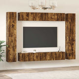 10 Piece TV Cabinet Set Smoked Oak Engineered Wood 3120248