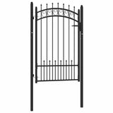 Fence Gate with Spikes Steel 100x150 cm Black 146390