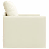 Floor Sofa Bed with Cushion Cream 74 x 77 x 81 cm Faux leather 4106631