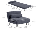 Single Velvet-Feel Sleeper Chair - Charcoal Grey T3398P329926