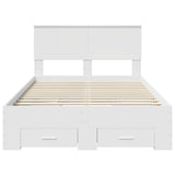 Bed Frame with Headboard White 120 x 190 cm Engineered Wood 3410922