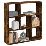 Room Divider Bookcase Smoked Oak 102x29x103.5 cm Engineered Wood 858052
