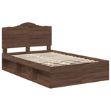 Bed Frame with Headboard Brown Oak 120 x 200 cm Solid Pine Wood 3413332
