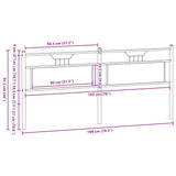 Replace Headboard Brown Oak 193 cm Engineered Wood and Steel 4106878