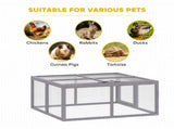 Rabbit Hutch Outdoor, Foldable Guinea Pig House with Openable Top, for 3 Bunnies, Ducks, Chickens, T3398P553471