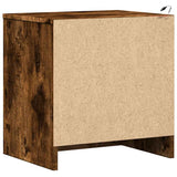 Bedside Cabinets with LED Lights 2 pcs Smoked Oak Engineered Wood 852056