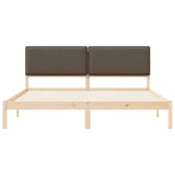 Bed Frame with Upholstered Headboard Taupe 180 x 200 cm 877822