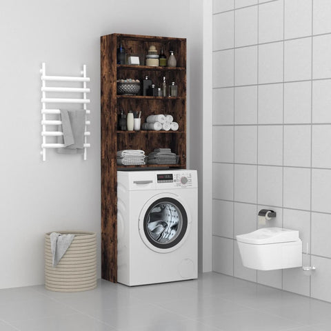 ZNTS Washing Machine Cabinet Smoked Oak 64x24x190 cm 815951
