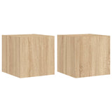 TV Wall Cabinets with LED Lights 2 pcs Sonoma Oak 30.5x35x30 cm 837223