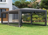 Party Tent with 6 Mesh Sidewalls Anthracite 3x6 m HDPE 319239