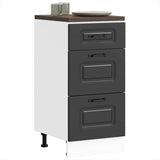 Kitchen Base Cabinet "Kalmar" Black Engineered Wood 854241
