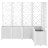 Garden Planter with Trellis White 160x120x140 cm PP 367879