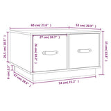 Coffee Table Black 60x53x35 cm Solid Wood Pine 820970