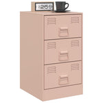 ZNTS Bedside Cabinet Pink 34.5x39x62 cm Steel 841777