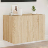 TV Wall Cabinet with LED Lights Sonoma Oak 60x35x41 cm 837306