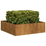 Planter Rusty 100x100x30 cm Weathering Steel 860814
