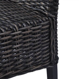 Dining Chairs 4 pcs Black Kubu Rattan and Mango Wood 275469