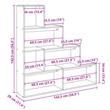 Room Divider Bookcase 4-Tier Concrete Grey 143.5x29x143.5 cm Engineered Wood 857997