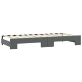 Daybed with Trundle&Drawers without Mattress Dark Grey 90x190 cm Single 3197710