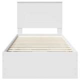 Bed Frame with Drawer White 90 x 200 cm Engineer Wood 3409503