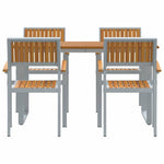 Garden Dining Set 5 pcs Grey and brown 140 x 80 x 75 cm 3284351