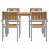 Garden Dining Set 5 pcs Grey and brown 140 x 80 x 75 cm 3284351