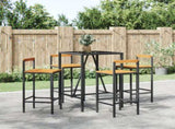Garden Bar Set Black PE rattan Medium Footrest Garden Bar Set 3187691