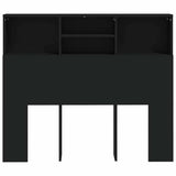 Headboard Cabinet Black Engineered Wood Medium Headboard Cabinet 811854