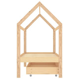 Kids Bed Frame with a Drawer Solid Pine Wood 80x160 cm 322137