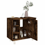 Bathroom Cabinet Smoked Oak 60x32x53.5 cm Engineered Wood 826372