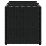 Garden Planter with 3 Pots Black 105x30x32 cm Poly Rattan 366416