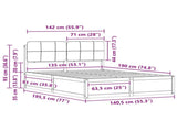 Bed Frame with Upholstered Headboard Black 135 x 190 cm 3398206