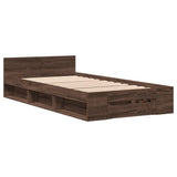 Bed Frame with Drawer without Mattress Brown Oak 75x190 cm Small Single 3280810