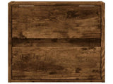 Wall-mounted Bedside Cabinet with LED Lights Smoked Oak 3307969