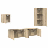 4 Piece TV Wall Units Sonoma Oak Engineered Wood 3216430