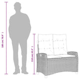 Reclining Garden Bench with Cushions Light Grey Poly Rattan 368231