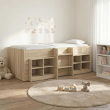Loft Bed Frame with Cabinet 3 pcs Sonoma Oak Engineered Wood 3423416