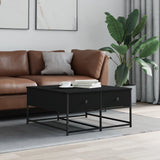 ZNTS Coffee Table Black 80x80x40 cm Engineered Wood 835354