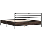 Bed Frame without Mattress Smoked Oak 150x200 cm King Size 3280049